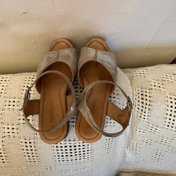 Ten Points Silver Open Toed Sandal Soft Sole Clogs - Picture 11 of 13